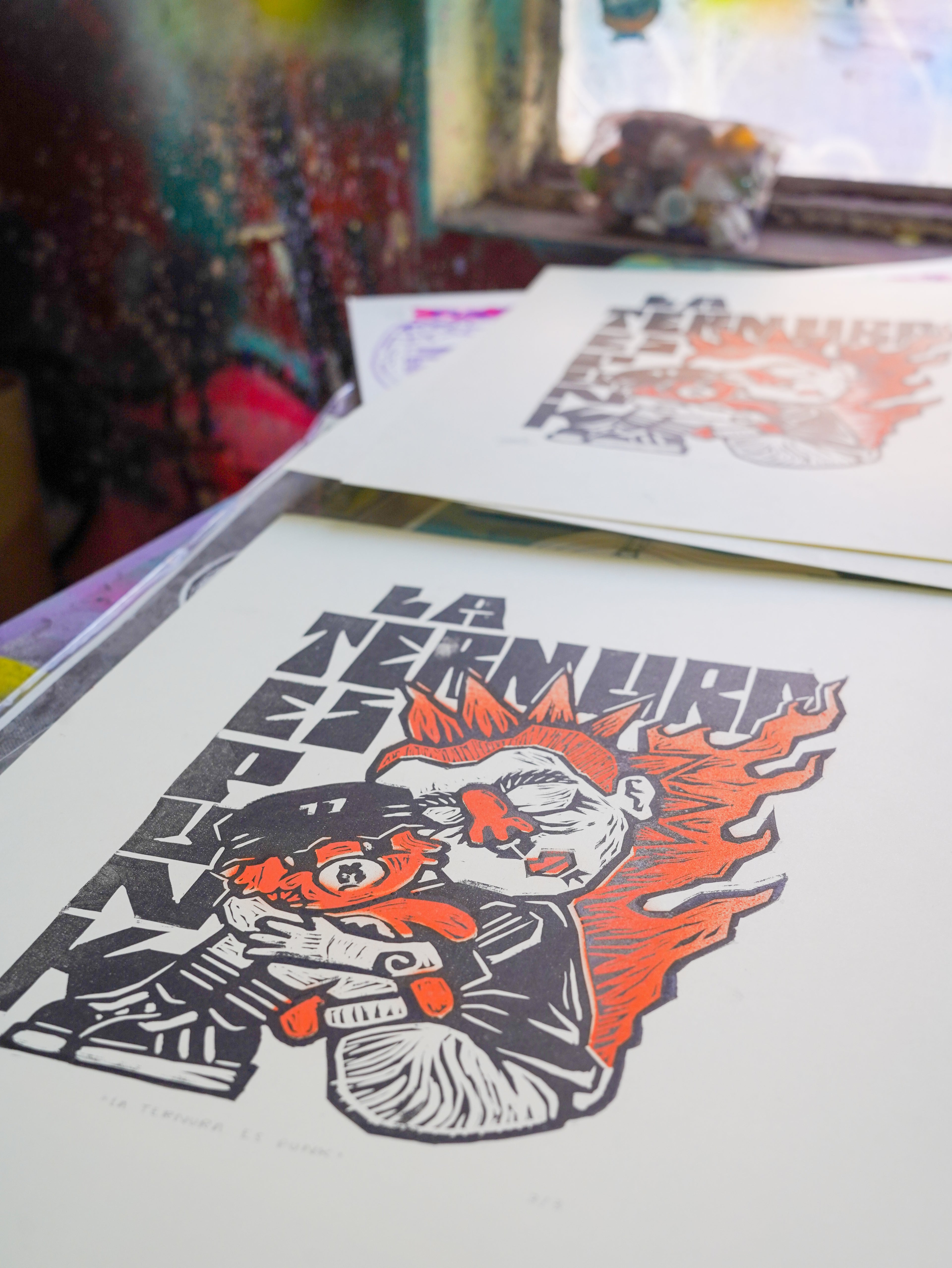 "La ternura es punk" - MX Original Linocut (1/3)