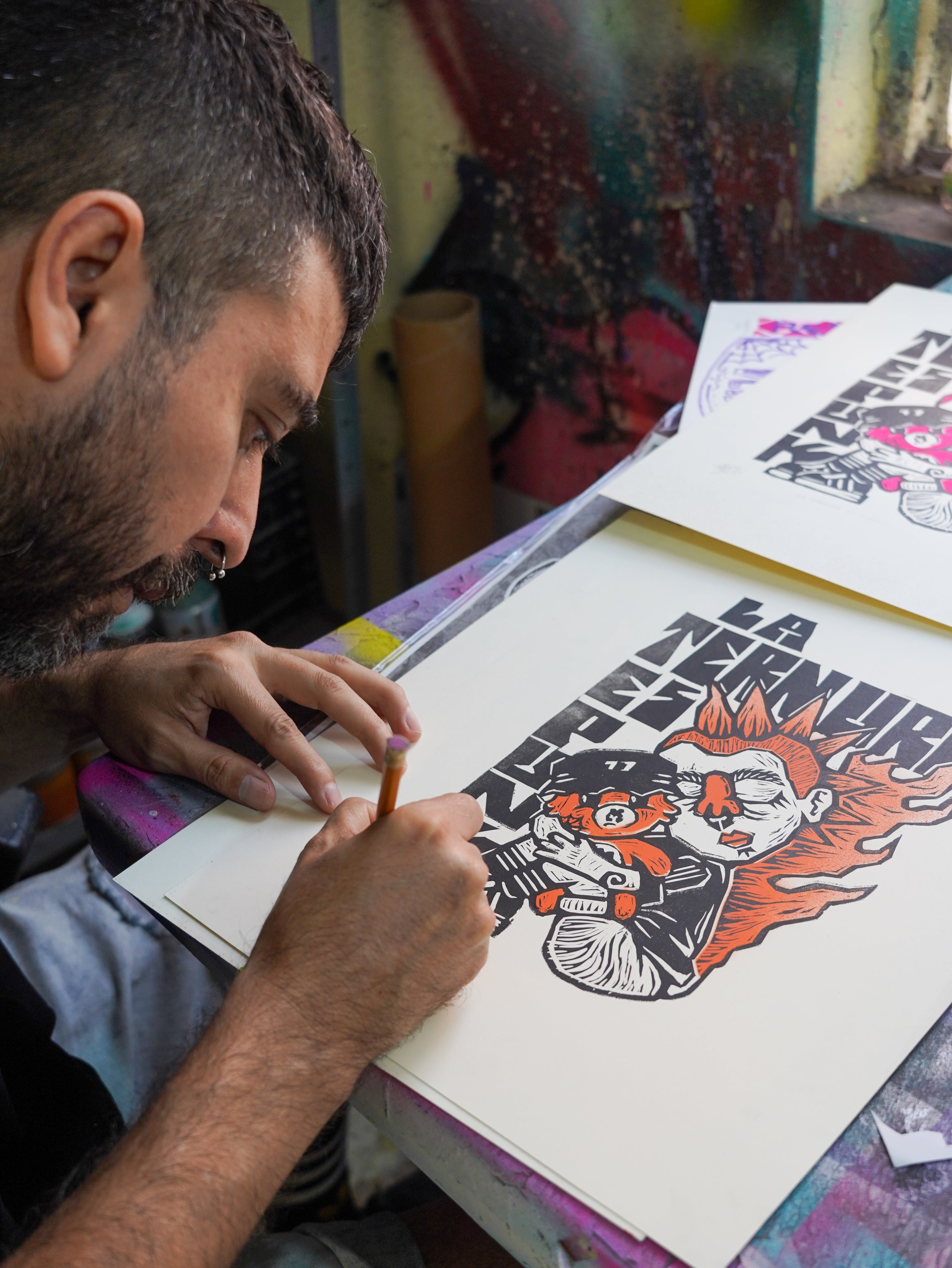 "La ternura es punk" - MX Original Linocut (1/3)
