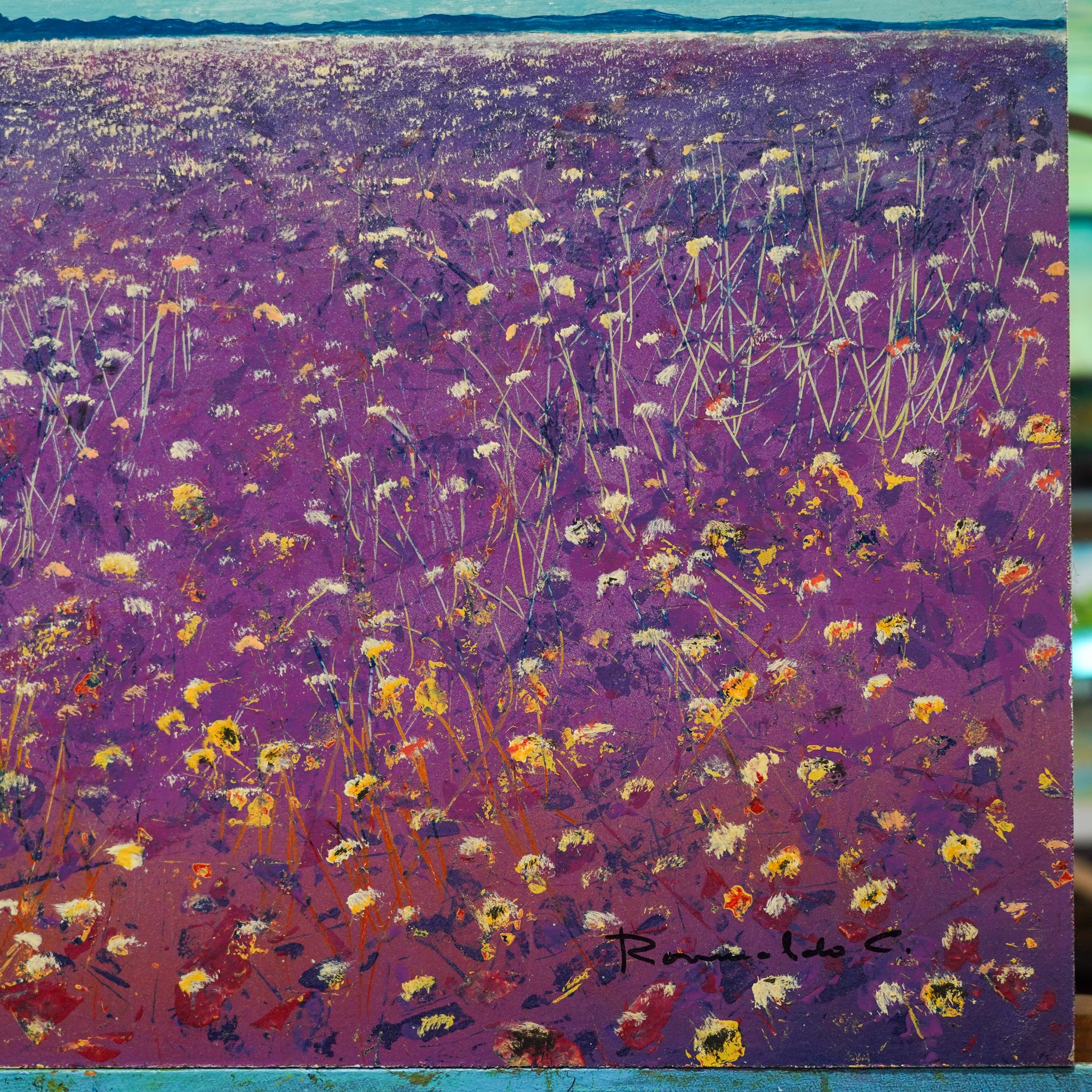 "Flores y allá en el Cerro de la Silla" - MX Original Painting