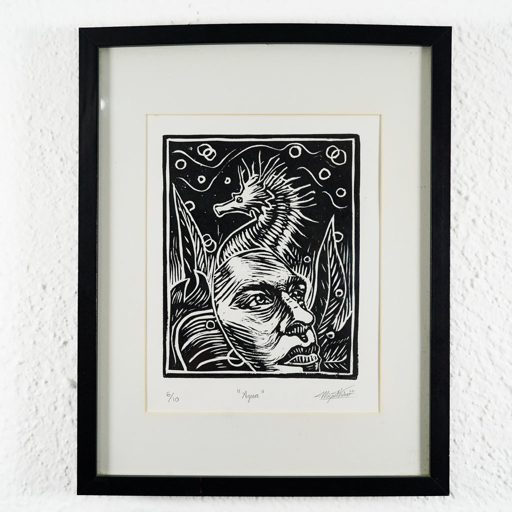 "Agua" - MX Original Linocut Print