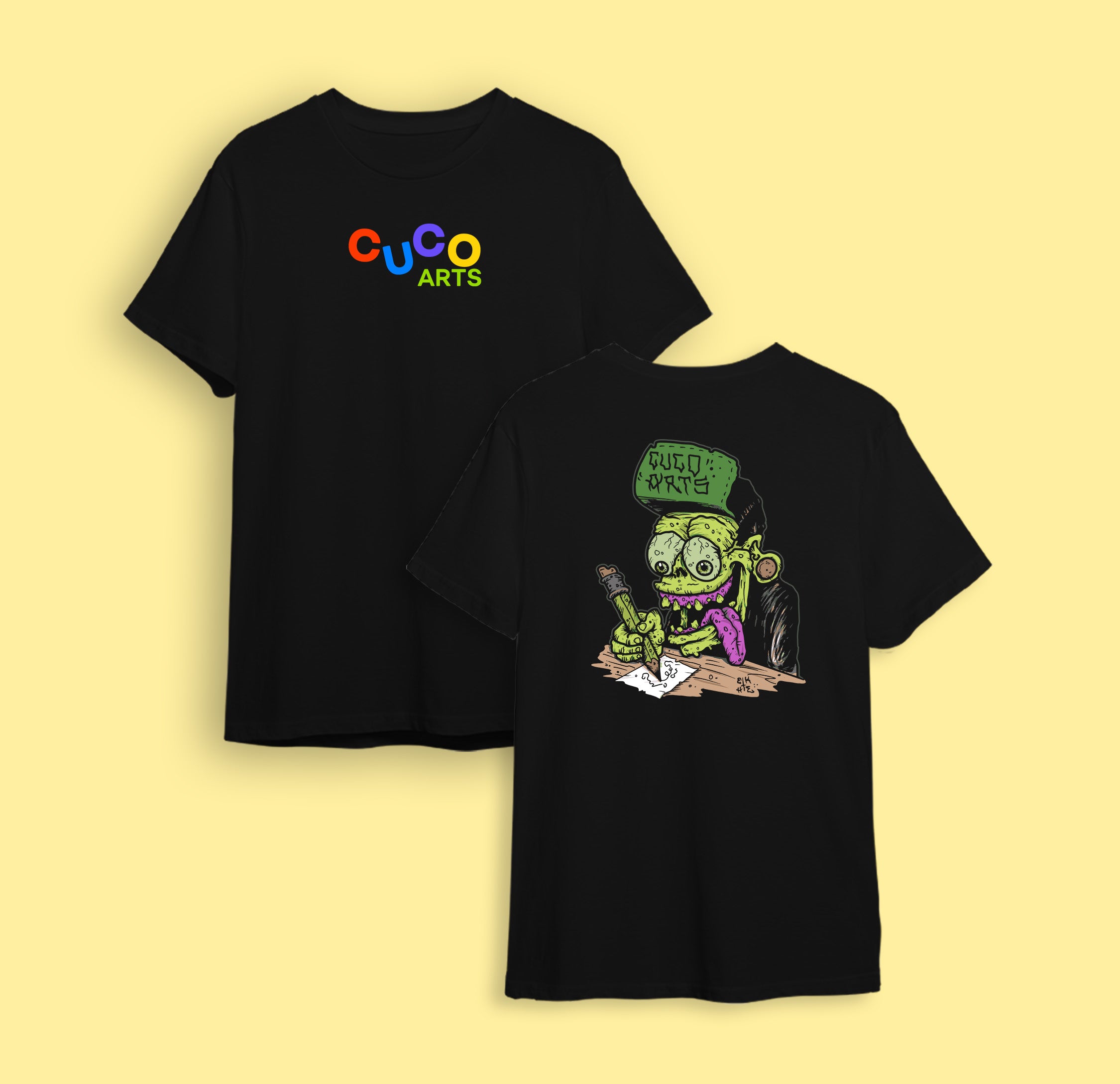 Cuco Arts “Sketch Freak” Graphic Tee – Black Euro Cotton Shirt